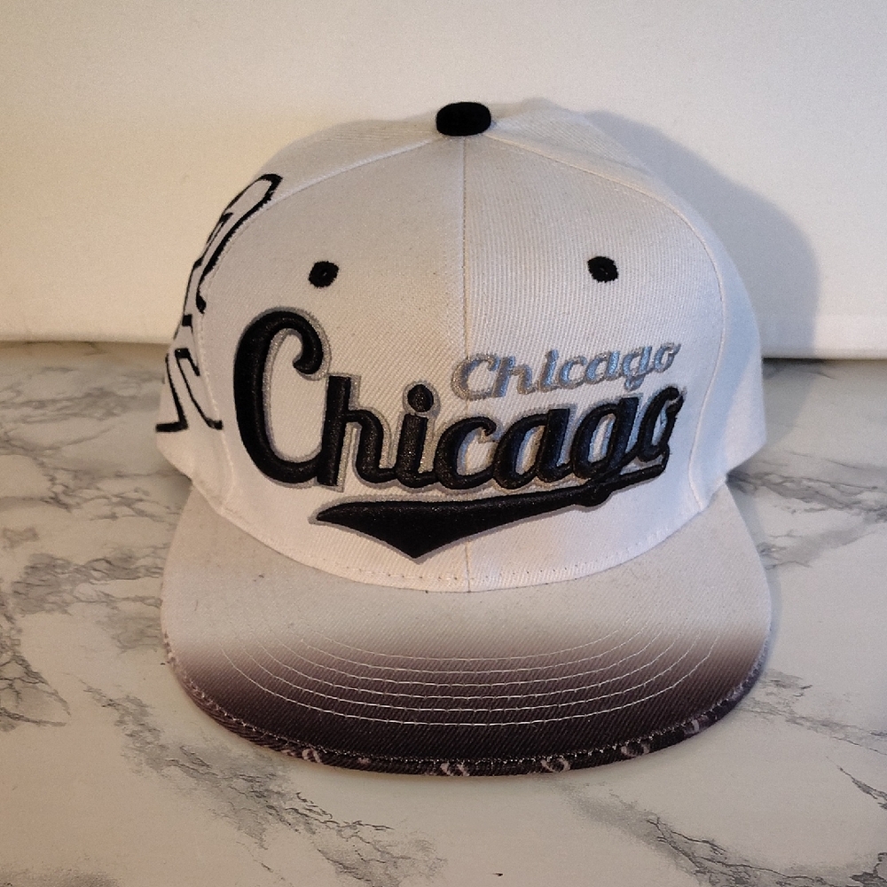 White and Black Chicago Cap